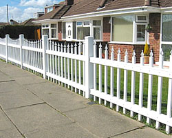 White Plastic Picket Fencing
